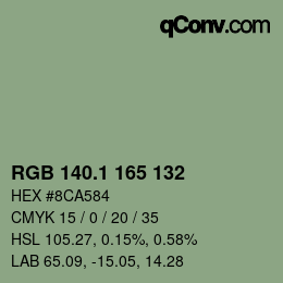 カラーコード: RGB 140.1 165 132 | qconv.com