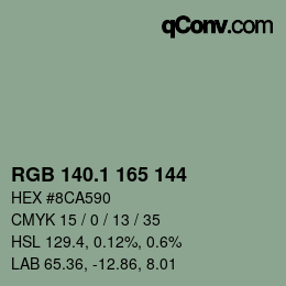 Color code: RGB 140.1 165 144 | qconv.com