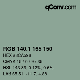 Color code: RGB 140.1 165 150 | qconv.com