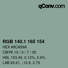 Color code: RGB 140.1 165 154 | qconv.com