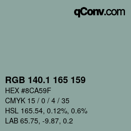 Color code: RGB 140.1 165 159 | qconv.com