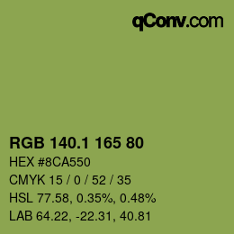 カラーコード: RGB 140.1 165 80 | qconv.com