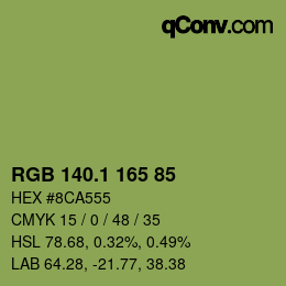 カラーコード: RGB 140.1 165 85 | qconv.com