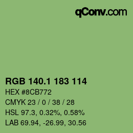 カラーコード: RGB 140.1 183 114 | qconv.com