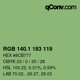 カラーコード: RGB 140.1 183 119 | qconv.com