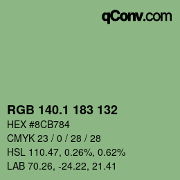 カラーコード: RGB 140.1 183 132 | qconv.com