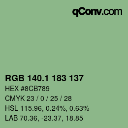 カラーコード: RGB 140.1 183 137 | qconv.com