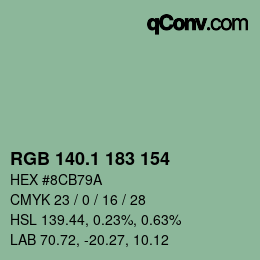 Color code: RGB 140.1 183 154 | qconv.com