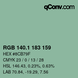 Color code: RGB 140.1 183 159 | qconv.com