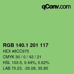 カラーコード: RGB 140.1 201 117 | qconv.com