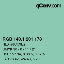 Farbcode: RGB 140.1 201 178 | qconv.com