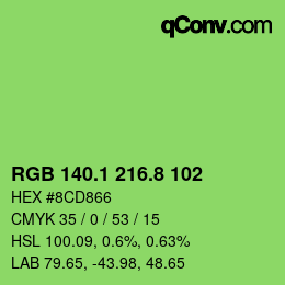 カラーコード: RGB 140.1 216.8 102 | qconv.com