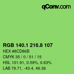 カラーコード: RGB 140.1 216.8 107 | qconv.com
