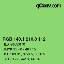 カラーコード: RGB 140.1 216.8 112 | qconv.com