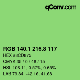 カラーコード: RGB 140.1 216.8 117 | qconv.com