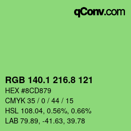 カラーコード: RGB 140.1 216.8 121 | qconv.com