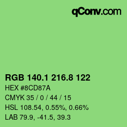 カラーコード: RGB 140.1 216.8 122 | qconv.com