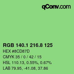 カラーコード: RGB 140.1 216.8 125 | qconv.com
