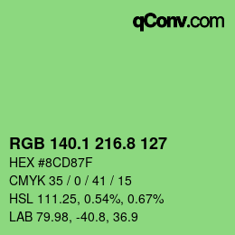 カラーコード: RGB 140.1 216.8 127 | qconv.com