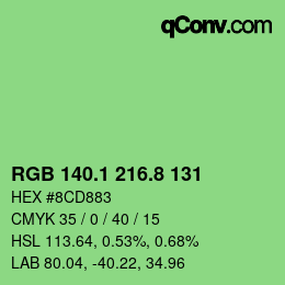 カラーコード: RGB 140.1 216.8 131 | qconv.com