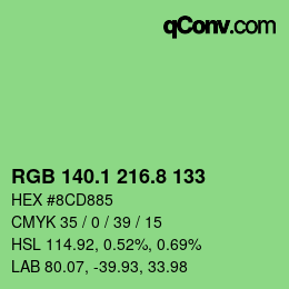 カラーコード: RGB 140.1 216.8 133 | qconv.com