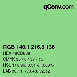 カラーコード: RGB 140.1 216.8 136 | qconv.com
