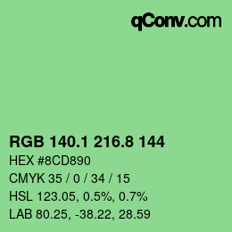 カラーコード: RGB 140.1 216.8 144 | qconv.com