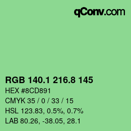 カラーコード: RGB 140.1 216.8 145 | qconv.com