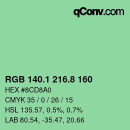 カラーコード: RGB 140.1 216.8 160 | qconv.com