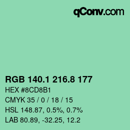 Color code: RGB 140.1 216.8 177 | qconv.com
