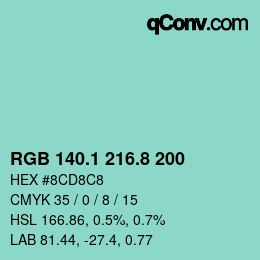 カラーコード: RGB 140.1 216.8 200 | qconv.com