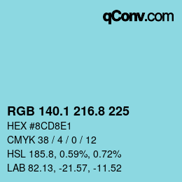 Color code: RGB 140.1 216.8 225 | qconv.com