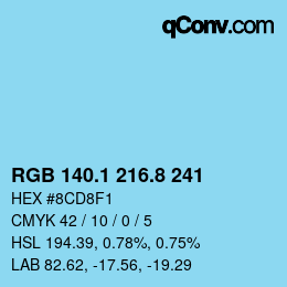 Color code: RGB 140.1 216.8 241 | qconv.com