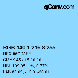 Código de color: RGB 140.1 216.8 255 | qconv.com