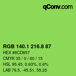 カラーコード: RGB 140.1 216.8 87 | qconv.com