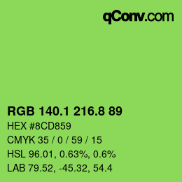 カラーコード: RGB 140.1 216.8 89 | qconv.com