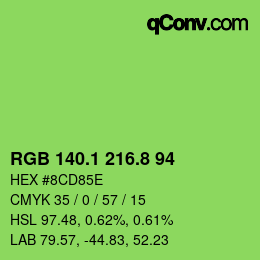 カラーコード: RGB 140.1 216.8 94 | qconv.com