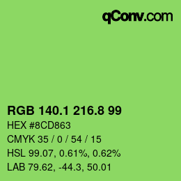 カラーコード: RGB 140.1 216.8 99 | qconv.com