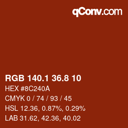 Color code: RGB 140.1 36.8 10 | qconv.com