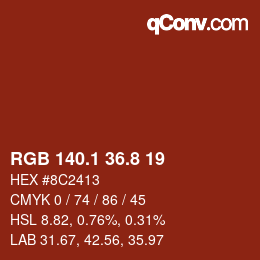 Color code: RGB 140.1 36.8 19 | qconv.com