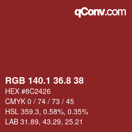 Color code: RGB 140.1 36.8 38 | qconv.com