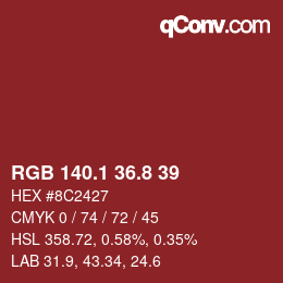 カラーコード: RGB 140.1 36.8 39 | qconv.com