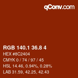 Color code: RGB 140.1 36.8 4 | qconv.com