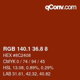 Farbcode: RGB 140.1 36.8 8 | qconv.com