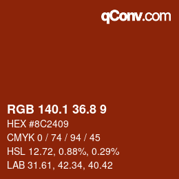 Farbcode: RGB 140.1 36.8 9 | qconv.com