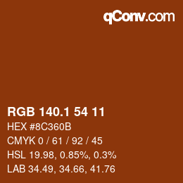 カラーコード: RGB 140.1 54 11 | qconv.com