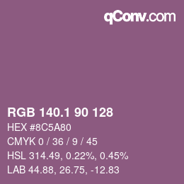 カラーコード: RGB 140.1 90 128 | qconv.com