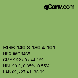 カラーコード: RGB 140.3 180.4 101 | qconv.com