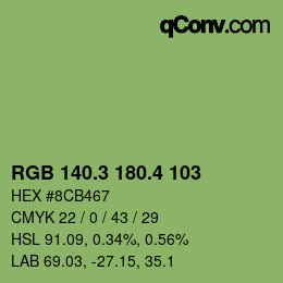 カラーコード: RGB 140.3 180.4 103 | qconv.com