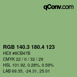 カラーコード: RGB 140.3 180.4 123 | qconv.com